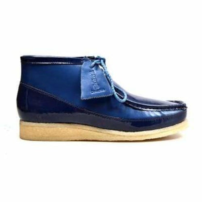 BritiSh Walkers Walker 100 – Navy Patent Leather Men’s Chukka Boot | High - Gloss Craft With Distinctive British Style Shoes by British Walkers – Don't Panic Shoes