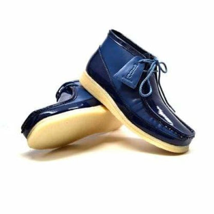 BritiSh Walkers Walker 100 – Navy Patent Leather Men’s Chukka Boot | High - Gloss Craft With Distinctive British Style Shoes by British Walkers – Don't Panic Shoes