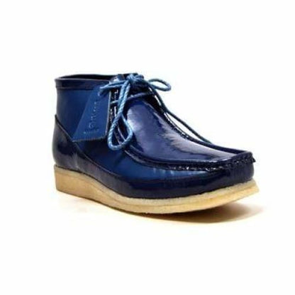 BritiSh Walkers Walker 100 – Navy Patent Leather Men’s Chukka Boot | High - Gloss Craft With Distinctive British Style Shoes by British Walkers – Don't Panic Shoes