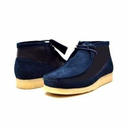 BritiSh Walkers Walker 100 – Navy Suede & Leather Men’s Chukka Boot | Modern Mixed - Material Craft With Classic British Cool Shoes by British Walkers – Don't Panic Shoes