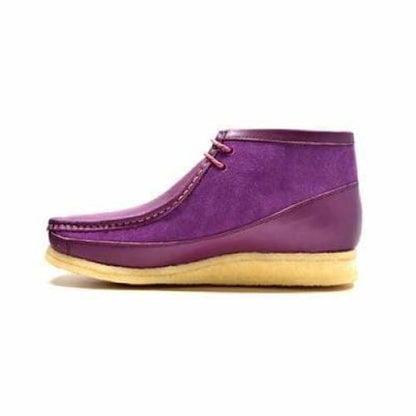 BritiSh Walkers Walker 100 – Purple Leather & Suede Men’s Chukka Boot | Regal Two - Texture Craft With Modern British Style Shoes by British Walkers – Don't Panic Shoes