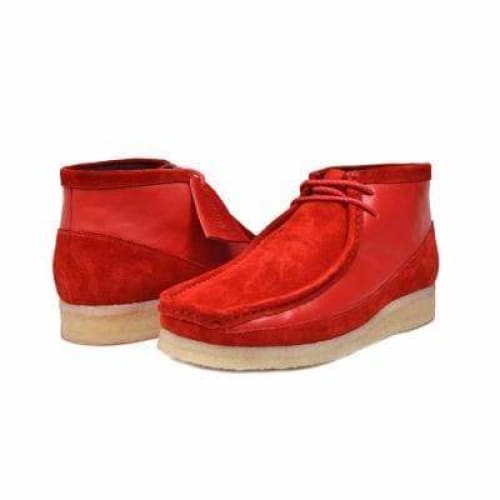 BritiSh Walkers Walker 100 – Red Suede & Leather Men’s Chukka Boot | Bold Two - Tone Craft With Signature Heritage Style Shoes by British Walkers – Don't Panic Shoes
