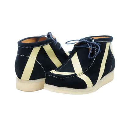 BritiSh Walkers Walker Stripe Men’s Navy & Beige Suede Limited Edition Chukka Boots – Handcrafted Dual - Tone Classic With Timeless British Style Shoes by British Walkers – Don't Panic Shoes
