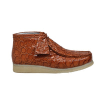 Thumbnail for British Walkers Wallabee Boots Men’s Tan Crocodile Leather