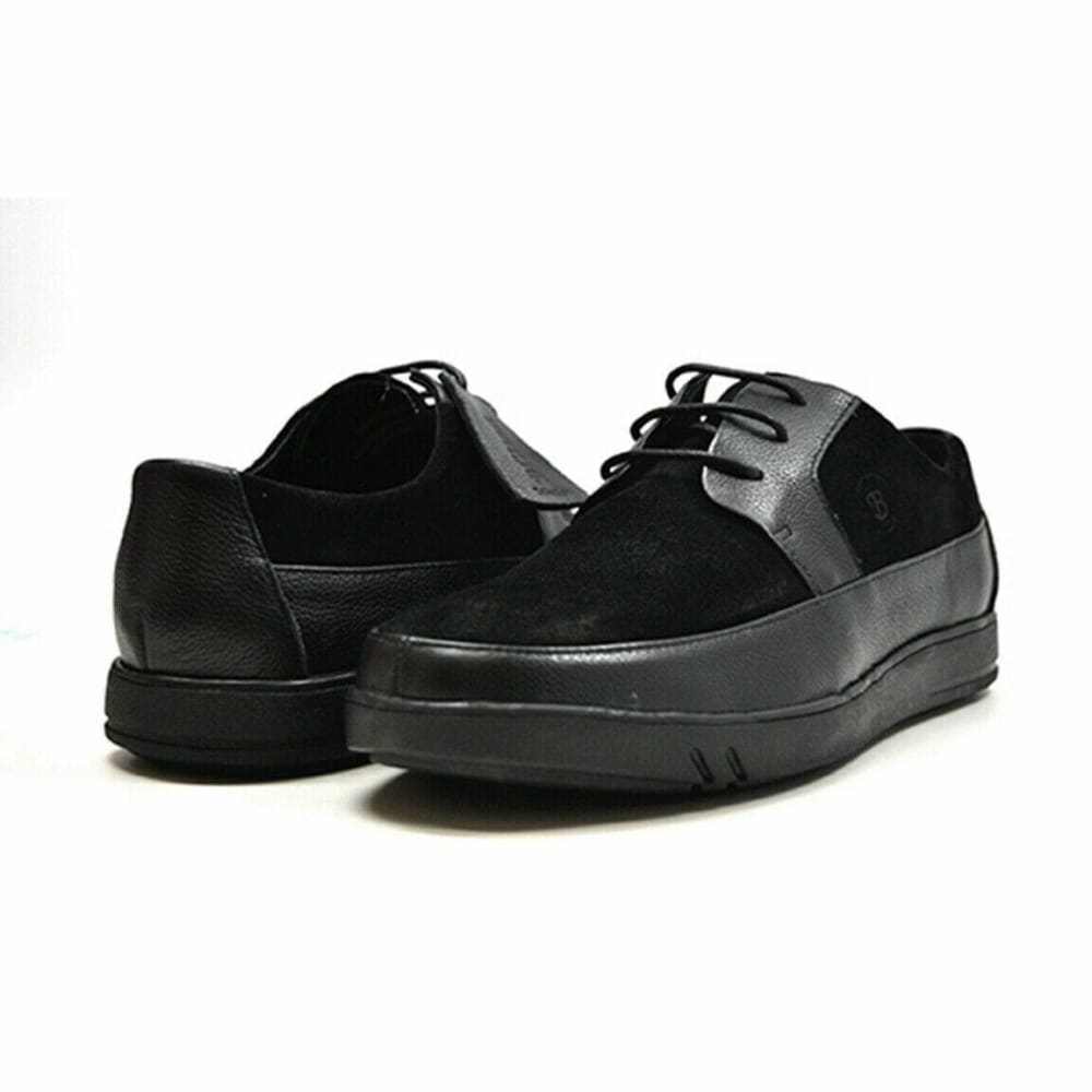 British Walkers Westminster Bally Style Men's Black Leather And Suede Low Top Sneakers Shoes by British Walkers – Don't Panic Shoes