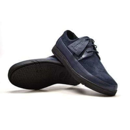 British Walkers Westminster Bally Style Men's Navy Blue Leather And Suede Low Top Sneakers Shoes by British Walkers – Don't Panic Shoes
