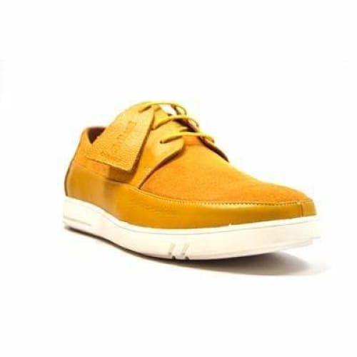 British Walkers Westminster Bally Style Men's Yellow Leather And Suede Low Top Sneakers Shoes by British Walkers – Don't Panic Shoes