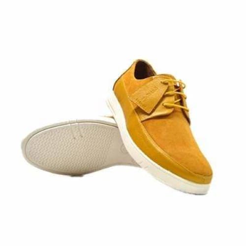 British Walkers Westminster Bally Style Men's Yellow Leather And Suede Low Top Sneakers Shoes by British Walkers – Don't Panic Shoes