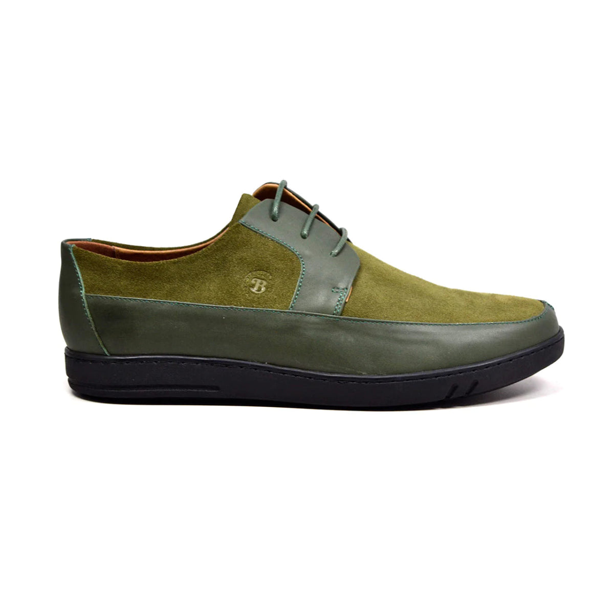 British Walkers Westminster Vintage Bally Style Men's Olive Green Leather And Suede Low Top Sneakers Shoes by British Walkers – Don't Panic Shoes