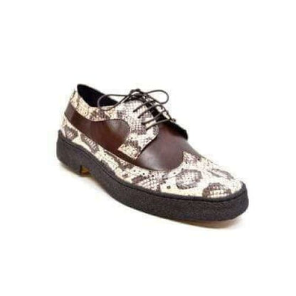 British Walkers Wingtip Low Cut Men's Brown Snake Leather Shoes by British Walkers – Don't Panic Shoes