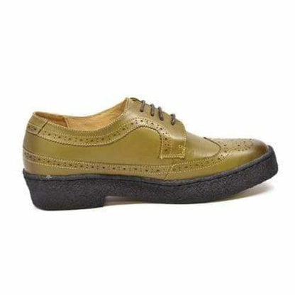 British Walkers Wingtip Low Cut Men's Olive Green Leather Oxfords Shoes by British Walkers – Don't Panic Shoes