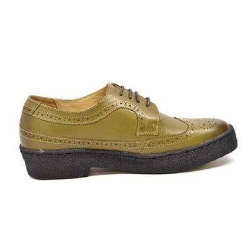 British Walkers Wingtip Low Cut Men's Olive Green Leather Oxfords Shoes by British Walkers – Don't Panic Shoes