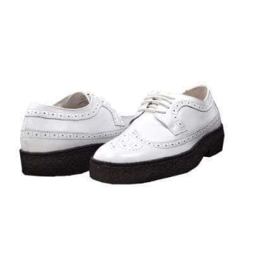British Walkers Wingtip Low Cut Men's White Leather Oxfords Shoes by British Walkers – Don't Panic Shoes
