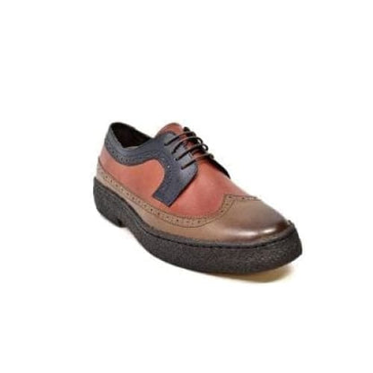British Walkers Wingtip Men's 3 Tone Brown Rust And Navy Leather Oxfords Shoes by British Walkers – Don't Panic Shoes