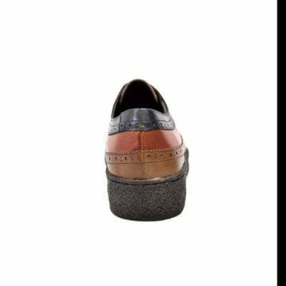 British Walkers Wingtip Men's 3 Tone Brown Rust And Navy Leather Oxfords Shoes by British Walkers – Don't Panic Shoes
