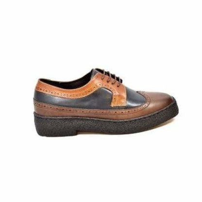 British Walkers Wingtip Men's 3 Tone Navy, Brown And Tan Leather Oxfords Shoes by British Walkers – Don't Panic Shoes
