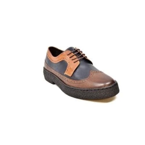 British Walkers Wingtip Men's 3 Tone Navy, Brown And Tan Leather Oxfords Shoes by British Walkers – Don't Panic Shoes