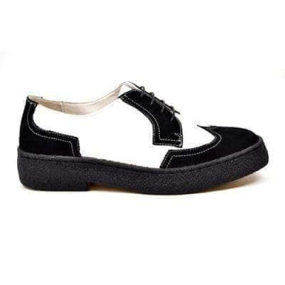 British Walkers Wingtip Men's Black Suede And White Leather Shoes by British Walkers – Don't Panic Shoes