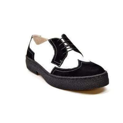 British Walkers Wingtip Men's Black Suede And White Leather Shoes by British Walkers – Don't Panic Shoes