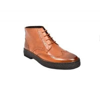 Thumbnail for British Walkers Wingtip Men’s Cognac Leather Ankle Boots