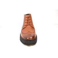 Thumbnail for British Walkers Wingtip Men’s Cognac Leather Ankle Boots