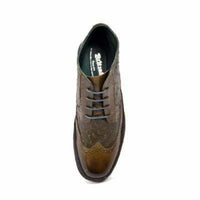 Thumbnail for British Walkers Wingtip Men’s Olive Green Leather
