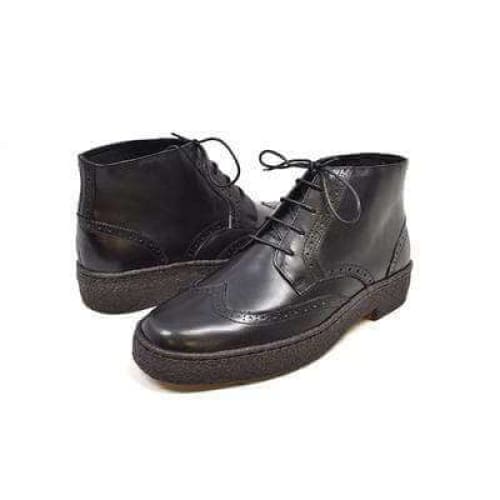 British Walkers Wingtip Men’s Premium Black Leather Boots