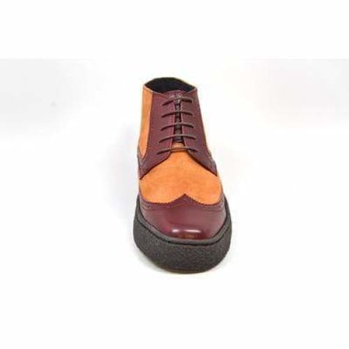 British Walkers Wingtip Men's Two Tone Burgundy And Rust Leather Shoes by British Walkers – Don't Panic Shoes