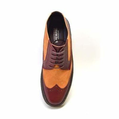British Walkers Wingtip Men's Two Tone Burgundy And Rust Leather Shoes by British Walkers – Don't Panic Shoes
