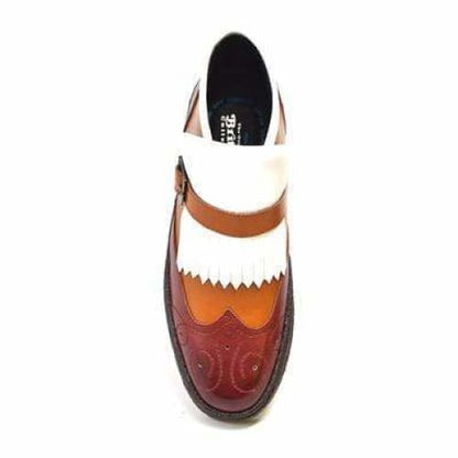 British Walkers Wingtip Men's White Brown And Wine Leather Shoes by British Walkers – Don't Panic Shoes