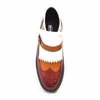Thumbnail for British Walkers Wingtip Men’s White Brown And Wine Leather
