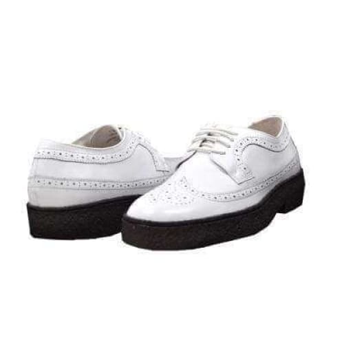 British Walkers Wingtip Low Cut Men’s White Leather Oxfords