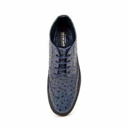 British Walkers Wingtip Playboy Men's Navy Blue Ostrich Leather Chukka Boots Shoes by British Walkers – Don't Panic Shoes