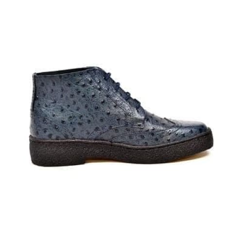 British Walkers Wingtip Playboy Men's Navy Blue Ostrich Leather Chukka Boots Shoes by British Walkers – Don't Panic Shoes