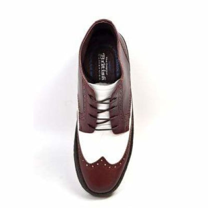 British Walkers Wingtip Two Tone Burgundy And White Leather Shoes by British Walkers – Don't Panic Shoes