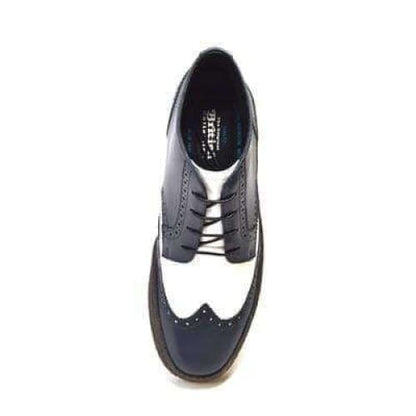 British Walkers Wingtip Two Tone Men's Navy And White Leather Shoes by British Walkers – Don't Panic Shoes
