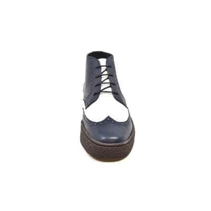 British Walkers Wingtip Two Tone Men's Navy And White Leather Shoes by British Walkers – Don't Panic Shoes