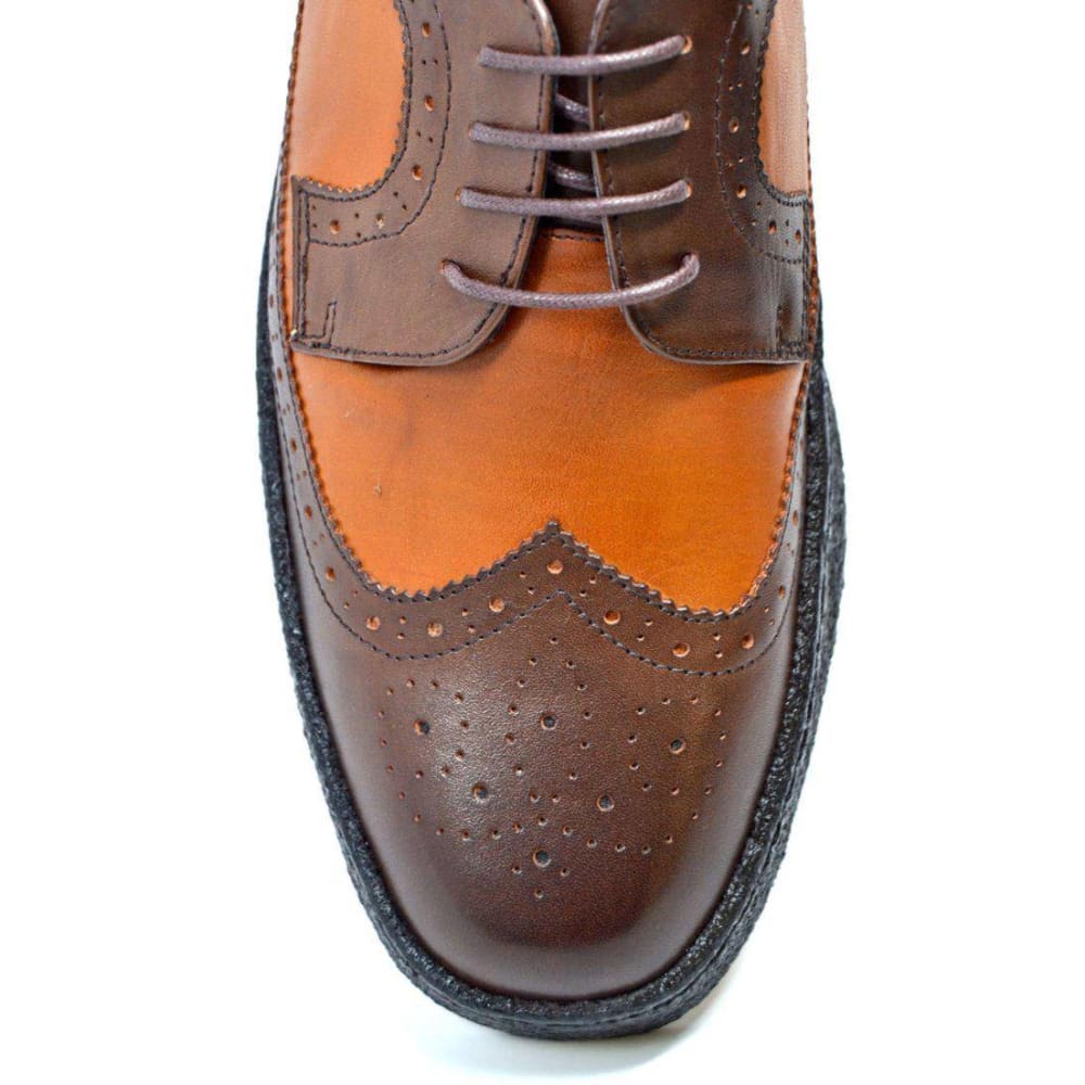 British Walkers Wingtips Limited Edition Men's Two Tone Low Cut Tan And Brown Leather Shoes by British Walkers – Don't Panic Shoes