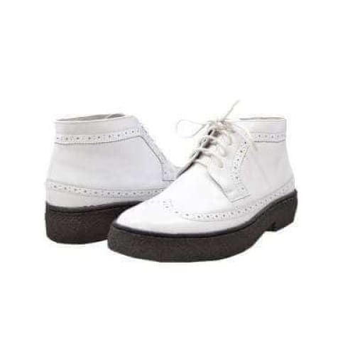 British Walkers Wingtips Limited Men's All White Leather High Tops Shoes by British Walkers – Don't Panic Shoes