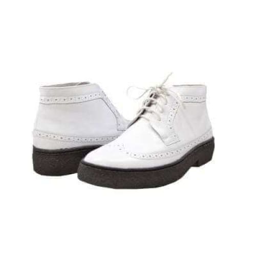 British Walkers Wingtips Limited Men's All White Leather High Tops Shoes by British Walkers – Don't Panic Shoes