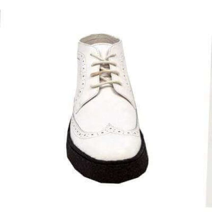 British Walkers Wingtips Limited Men's All White Leather High Tops Shoes by British Walkers – Don't Panic Shoes