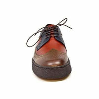 Thumbnail for British Walkers Wingtips Men’s Olive Burgundy Navy Leather