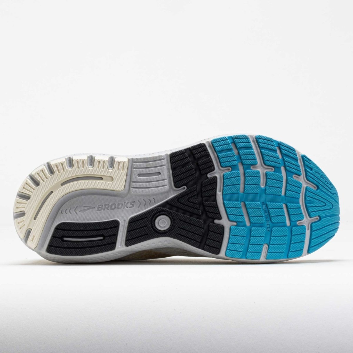 BrookS Ghost 16 Men’s Coconut Blue Yellow Neutral Cushioning Road Running Trainer 1104181d176 Footwear by Brooks – Don't Panic Shoes