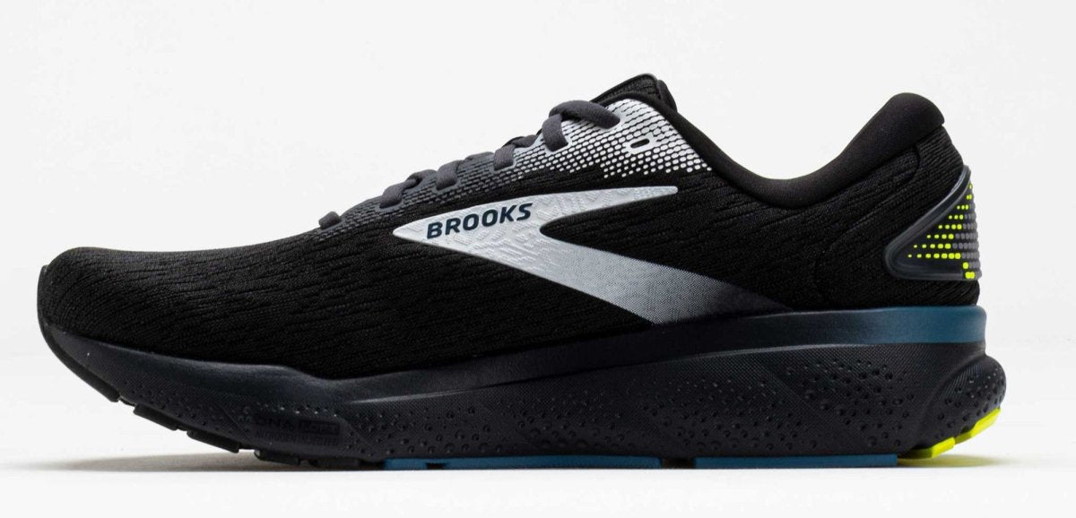 BrookS Ghost 16 Running Shoes Men’s Engineered Mesh Black Ebony Blue 1104181d046 Footwear by Brooks – Don't Panic Shoes