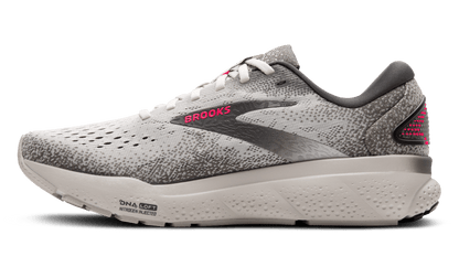 BrookS Ghost 16 Women’s Grey Gargoyle Pink Neutral Cushioning Road Running Shoe 1204071b006 Footwear by Brooks – Don't Panic Shoes