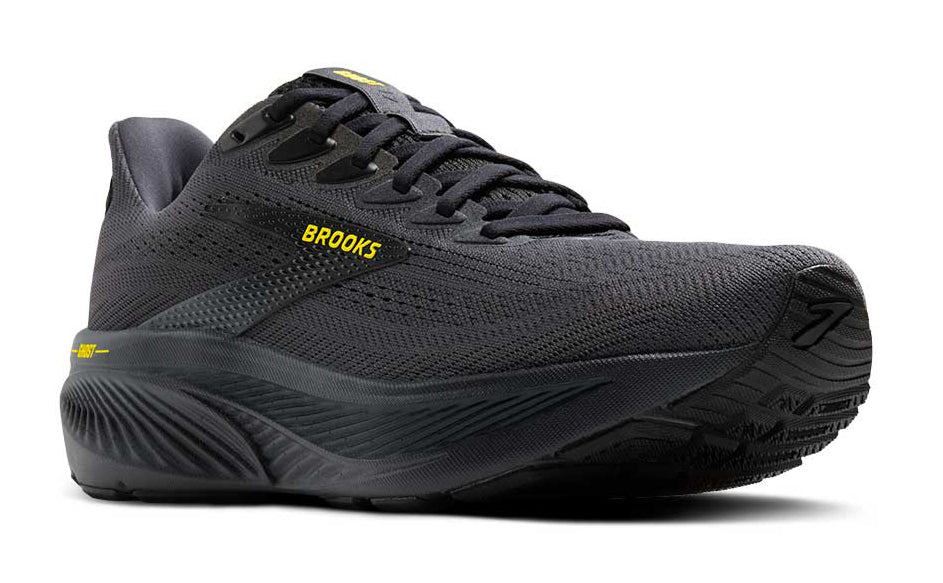 BrookS Ghost 17 Running Shoe Performance Road Trainer Men’s Ebony Black Yellow 1104421d059 Footwear by Brooks – Don't Panic Shoes