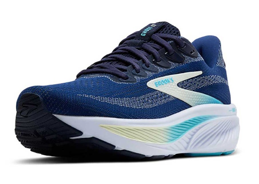 BrookS Ghost 17 Women’s Engineered Mesh Navy Green Turquoise Road Running Shoes 1204311b458 Footwear by Brooks – Don't Panic Shoes