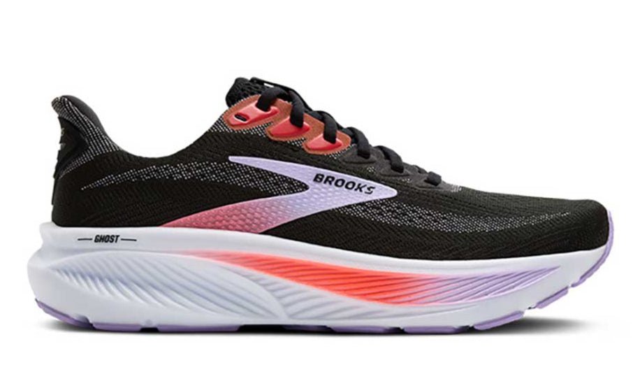 BrookS Ghost 17 Women’s Neutral Cushioning Road Running Shoe Black Purple Coral 1204311b080 Footwear by Brooks – Don't Panic Shoes