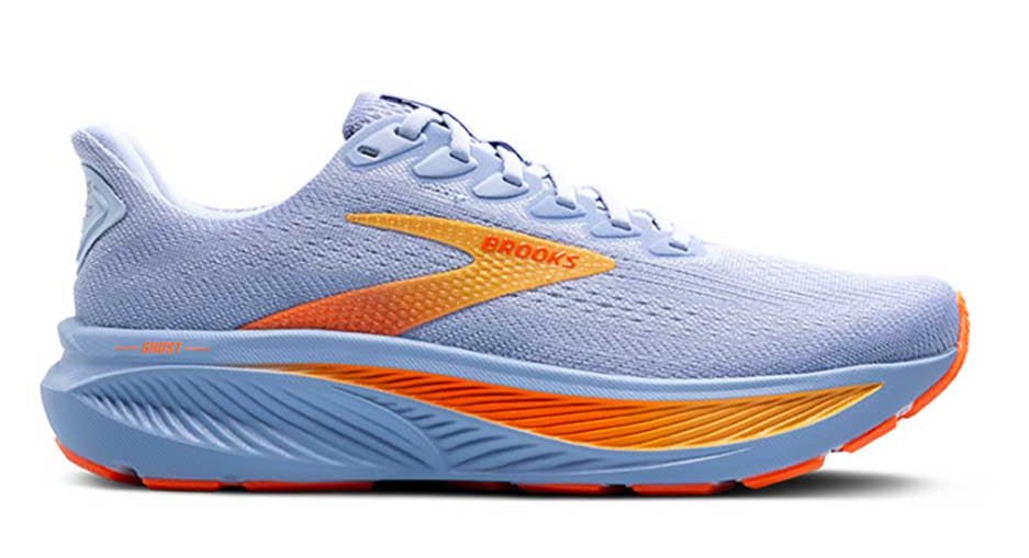 BrookS Ghost 17 Women’s Road Running Sneaker Blue Heron White Orange 1204311b443 Footwear by Brooks – Don't Panic Shoes