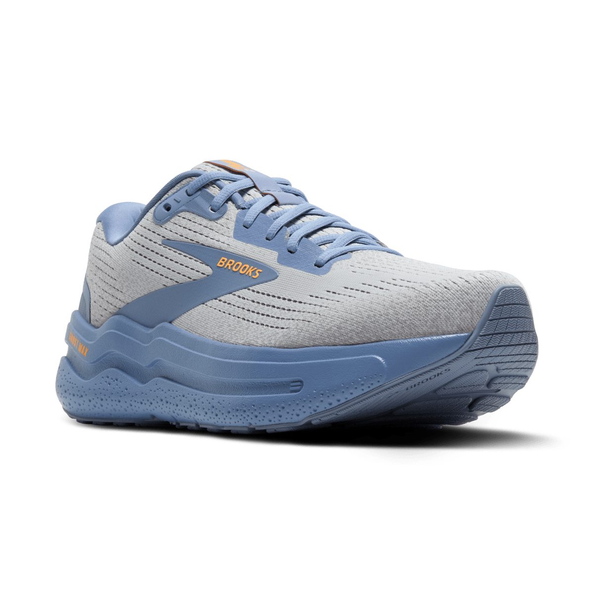 BrookS Ghost Max 2 Running Shoes Men’s Neutral Cushioning Oyster Mushroom Blue Orange 1104311d119 Footwear by Brooks – Don't Panic Shoes